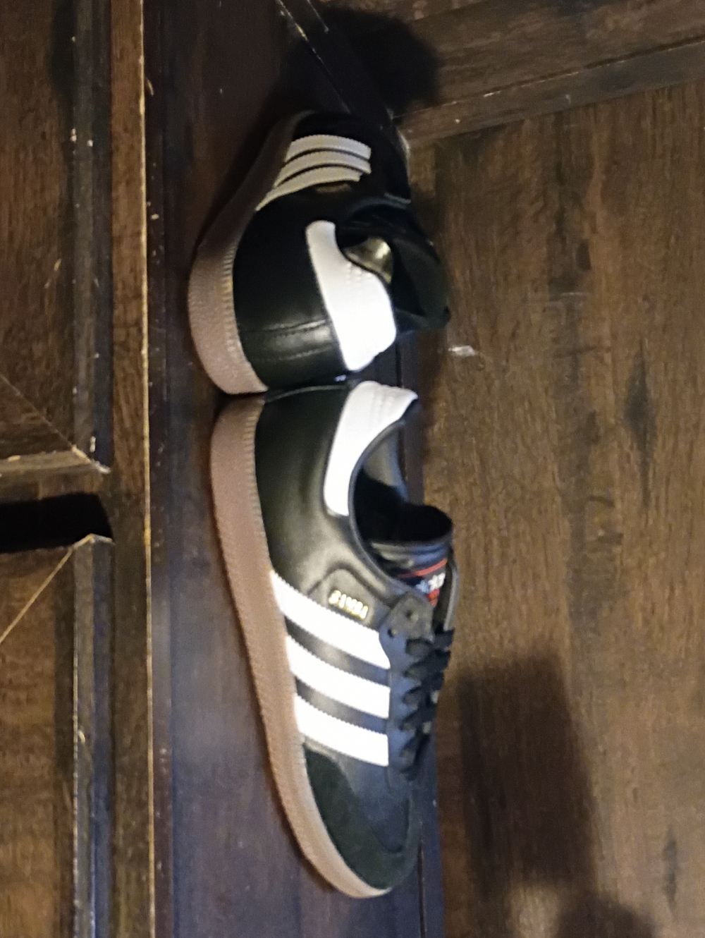 adidas Black and White Men's Athletic Sneakers with Gum Sole